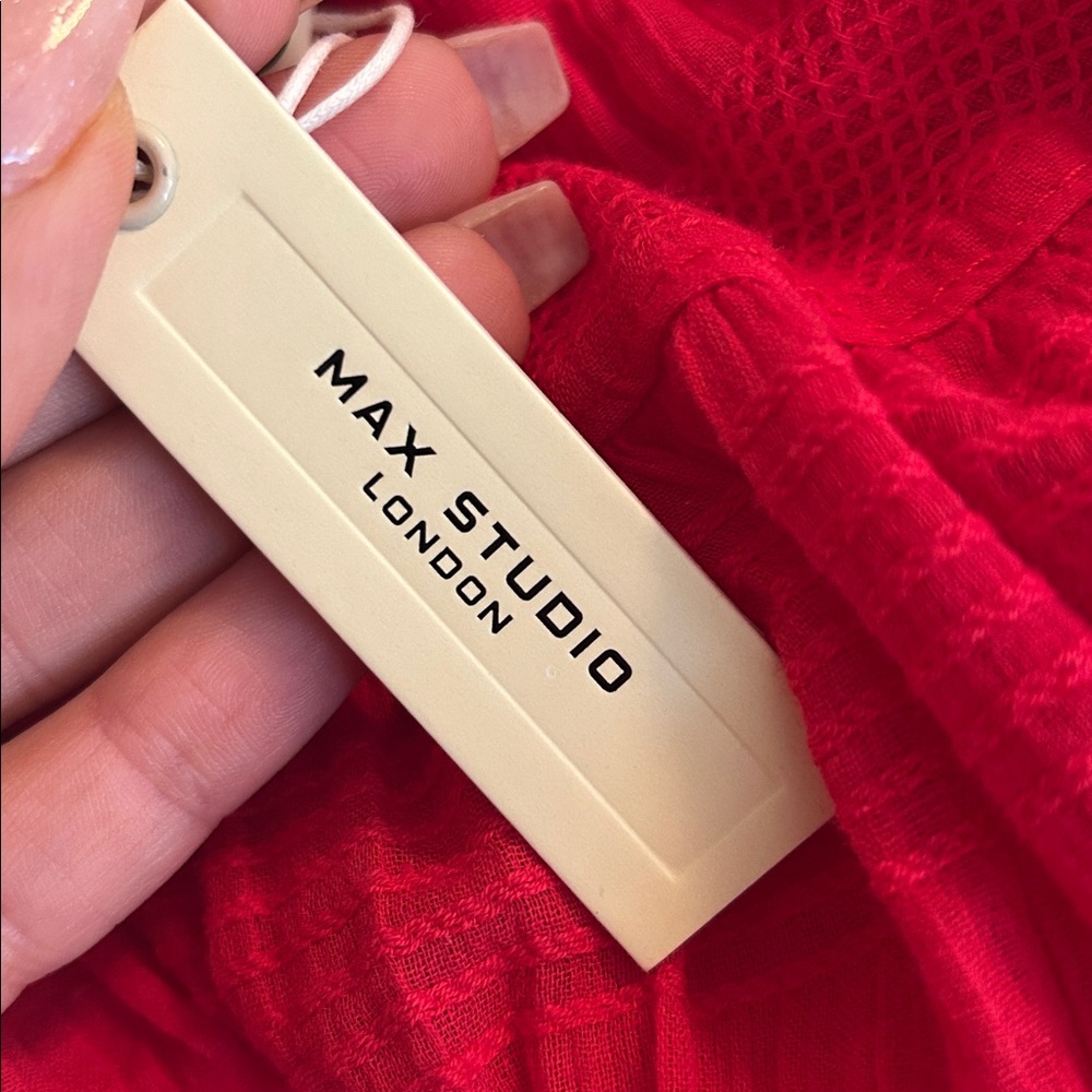 NWT Max Studio Vibrant Red Maxi Skirt - Picture 5 of 5